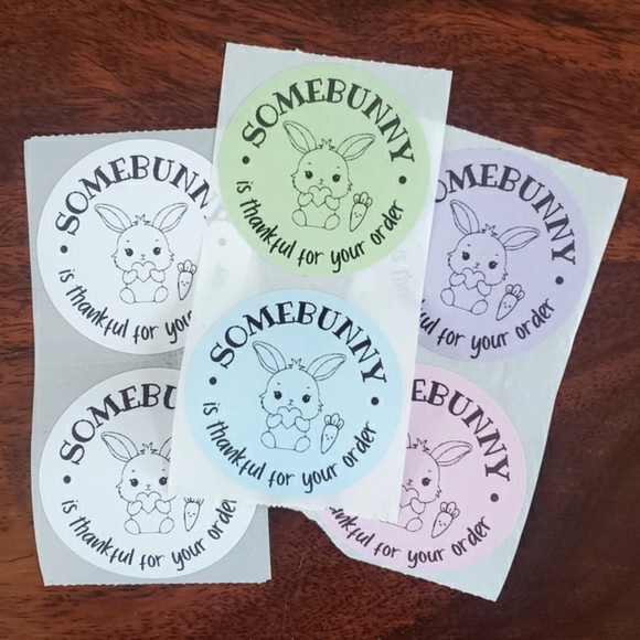 vixen676 Other - 3/$15 Set of 50 EASTER SPRING BUNNY THANK YOU STICKERS LARGE 2 Inch Mixed Colors
